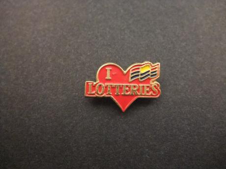 I love lotteries ( loterijen ) logo
